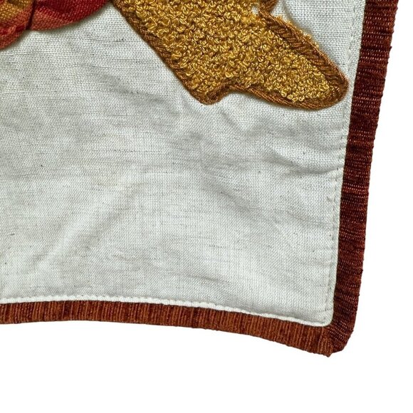 PIER 1 IMPORTS Table Runner Embroidered Harvest Floral and Leaves 14x70" - Picture 10 of 12